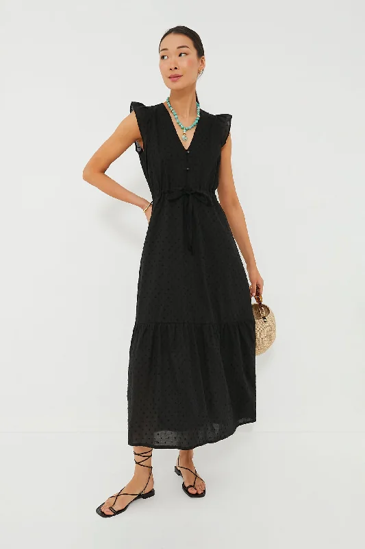 Black Swiss Dot Surya Dress