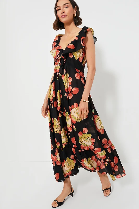 Cabbage Rose Print The Geranium Dress