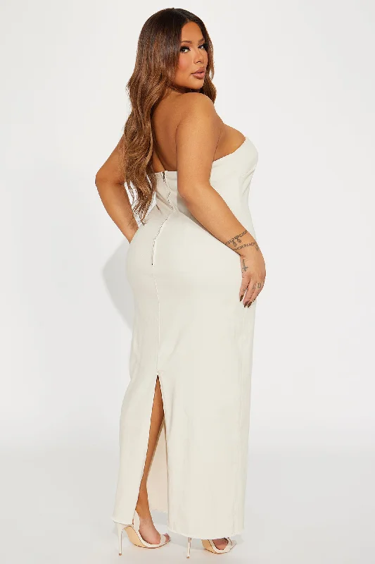 Cayleigh Denim Maxi Dress - Cream