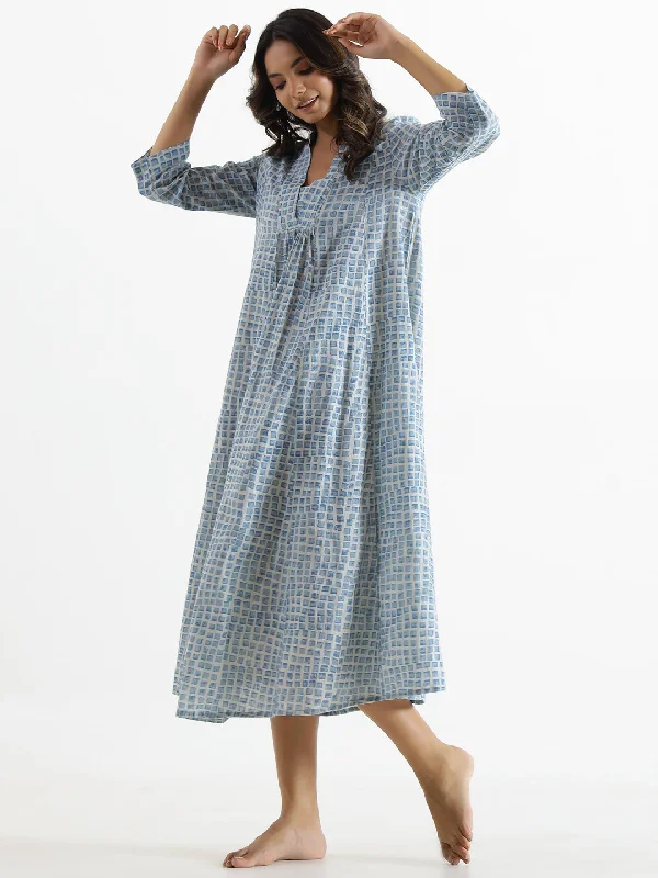 Checks Cotton NIGHT  Dress