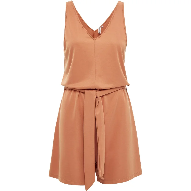 Delara Playsuit - BRANDIED MELON