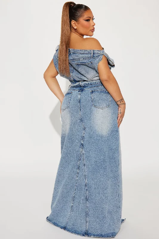 Demi Denim Maxi Dress - Medium Wash