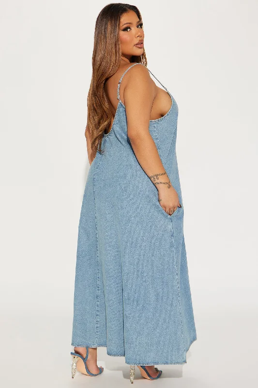 Desiree Denim Maxi Dress - Light Wash