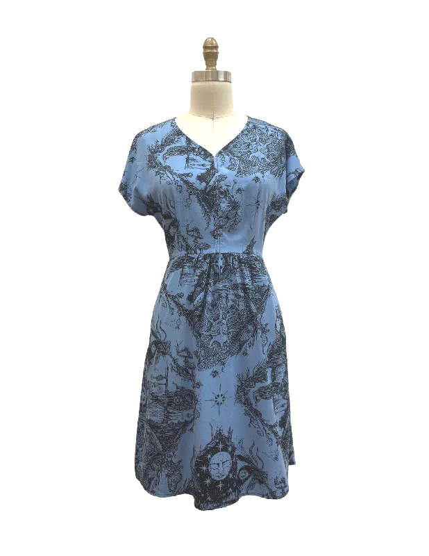 Dolman Dress in Earth Worship in Ocean Blue