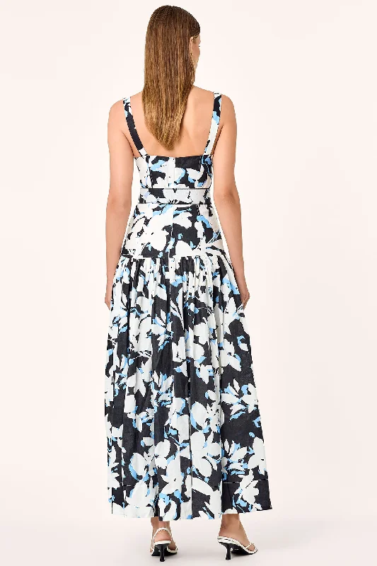 Drenica Midi Dress - Black Blur