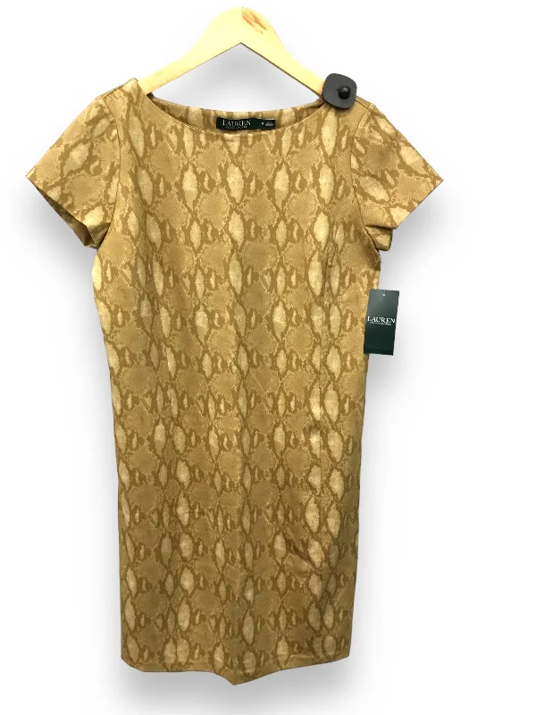 Dress Casual Midi By Lauren By Ralph Lauren In Gold, Size: M