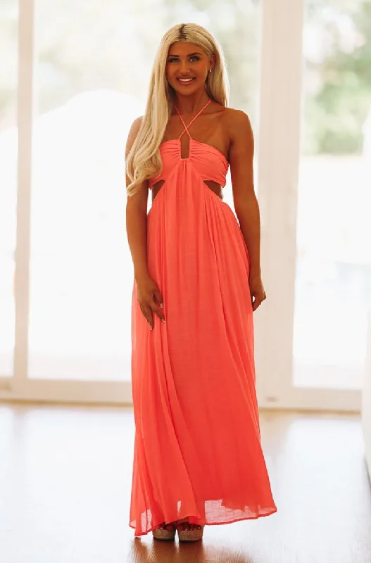 Frankie's Midi Dress - Coral