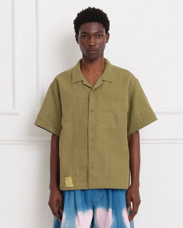 Greetings Shirt SS - Olive Zigzag