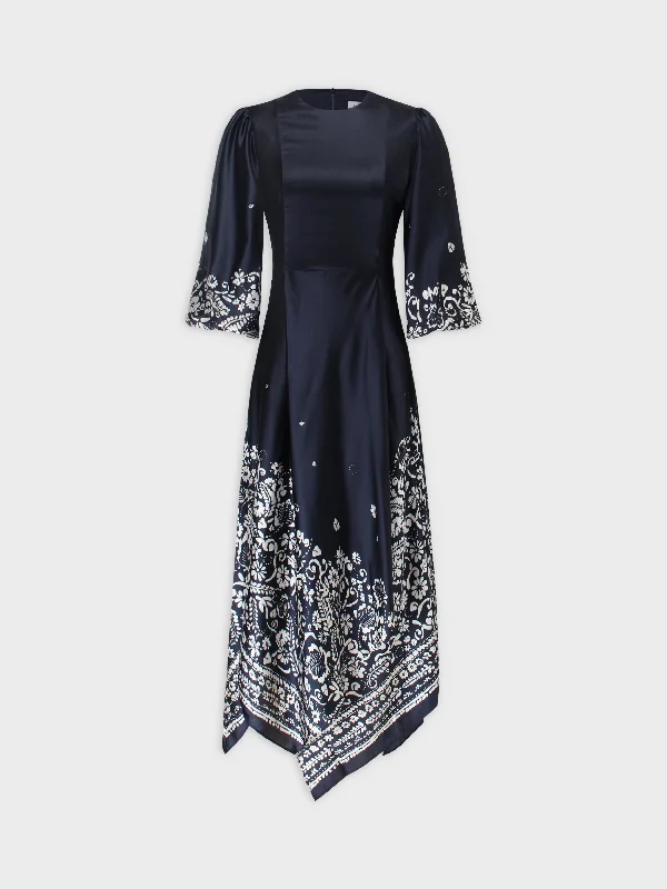 HANDKERCHIEF DRESS-NAVY