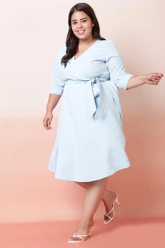 Ice Blue Wrap Dress