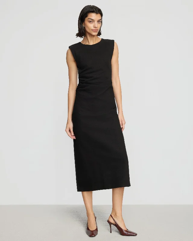 Iman Split-Hem Cotton Twill Dress