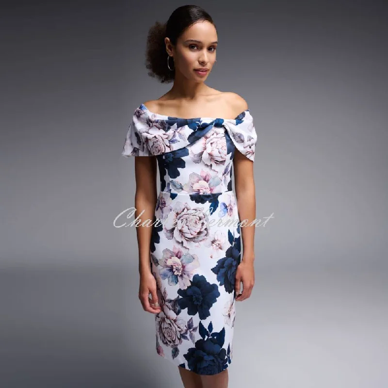 Joseph Ribkoff Floral Off-the-Shoulder 'Signature' Dress - Style 231745