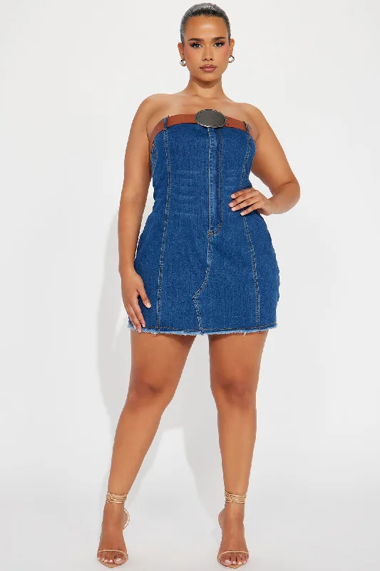 Kelly Denim Mini Dress - Medium Wash