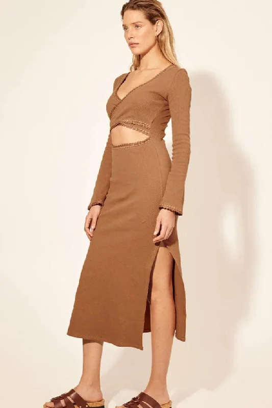 Kivari - Marta Wrap Midi Dress - Mocha *FINAL SALE