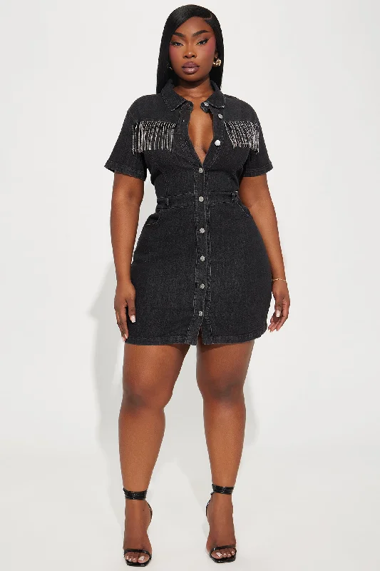 Kourt Embellished Mini Dress - Black