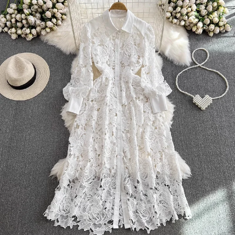 lace dress shirt dress for women     S3902