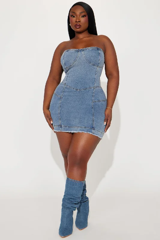 Leena Denim Mini Dress - Light Wash