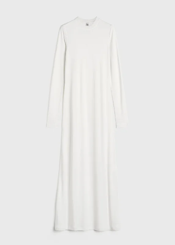 Long-sleeve jersey dress meringue