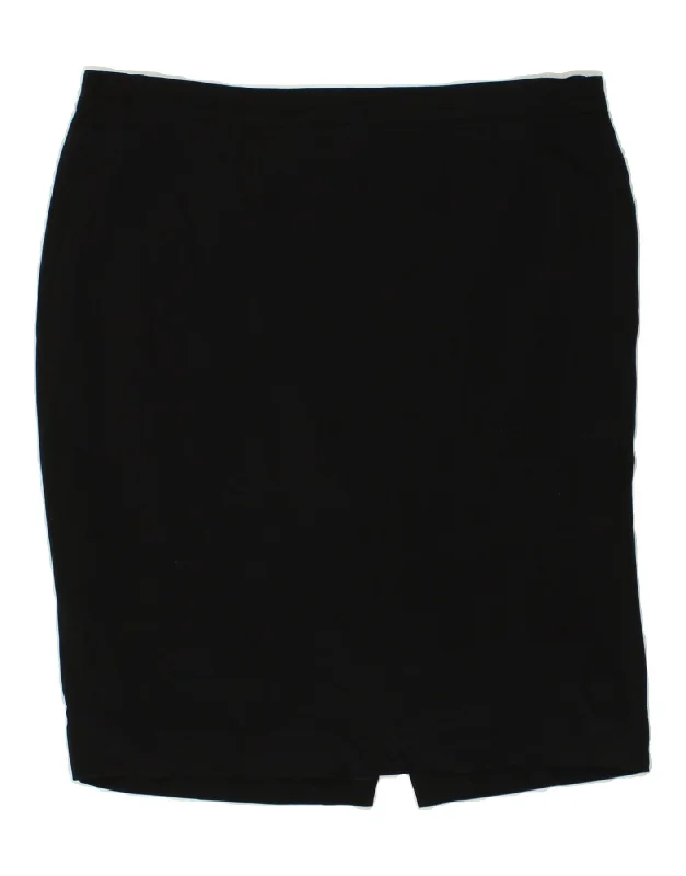 MARINA RINALDI Womens Midi Skirt Size 23 Medium W36 Black