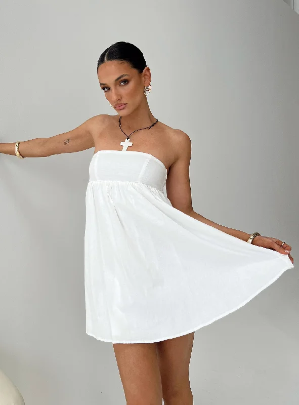 Osment Strapless Mini Dress White