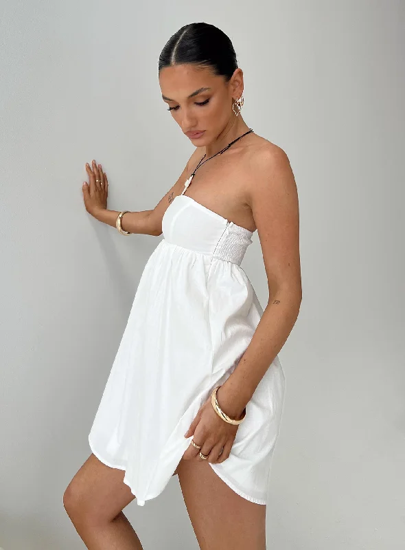 Osment Strapless Mini Dress White