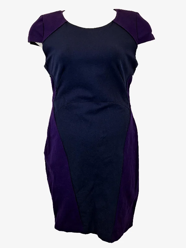 Oxford Aubergine Bodycon Midi Dress Size 12