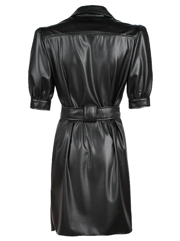 Piper Dress Black Vegan Leather