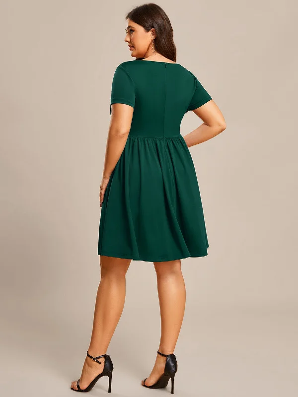 Plus Knee Length V Ncek Knitted Wholesale Cocktail Dresses