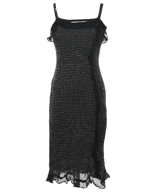 1990s Polka Dot  Bodycon Dress - S