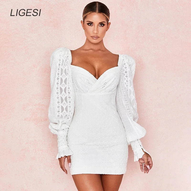 Sexy White Lace Mini Dress