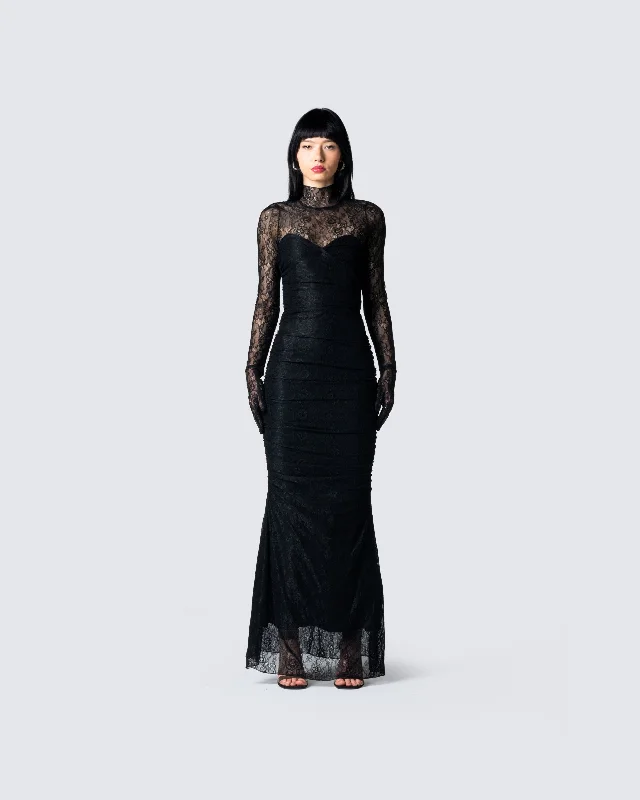 Shia Black Lace Gown