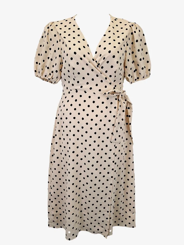 Showpo Elegant Spotted Wrap Midi Dress Size 12