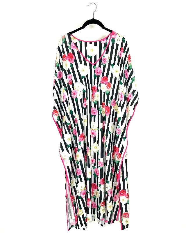 Stripe and Floral Caftan - Size 8/10