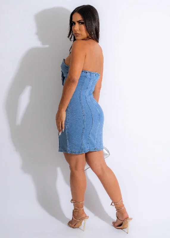 Summer Afternoon Denim Mini Dress Light Denim