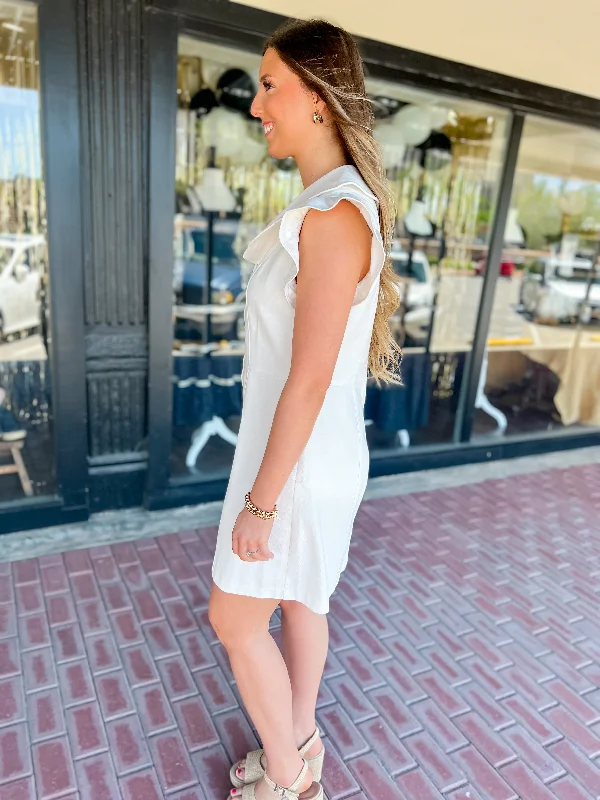 Sweet Duet Canvas Dress-Ivory