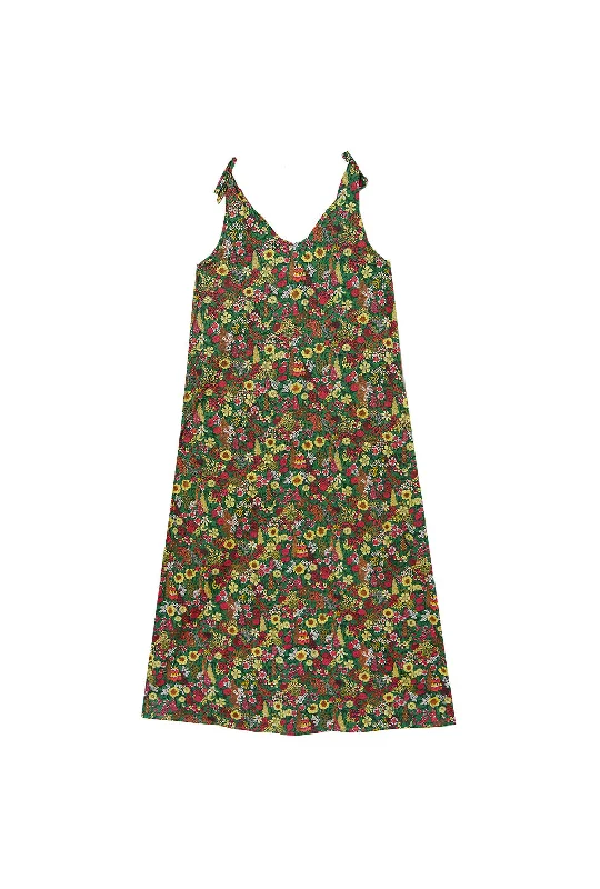 Tie Tank Dress - MAXI - Green Floral