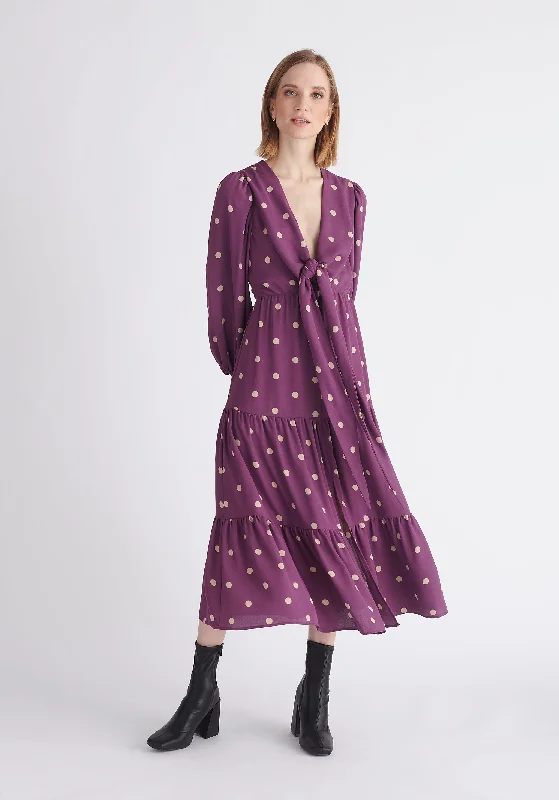 Tiered Hem Polka Dot Dress