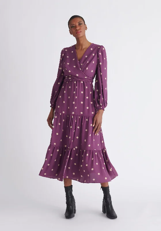 Tiered Hem Polka Dot Dress