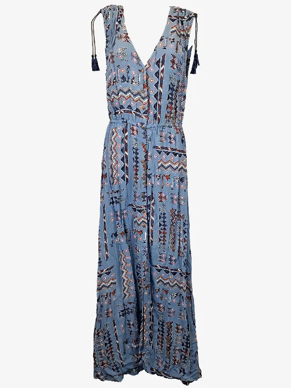 Tigerlily Patterned Summer Front Split Maxi Dress Size 10