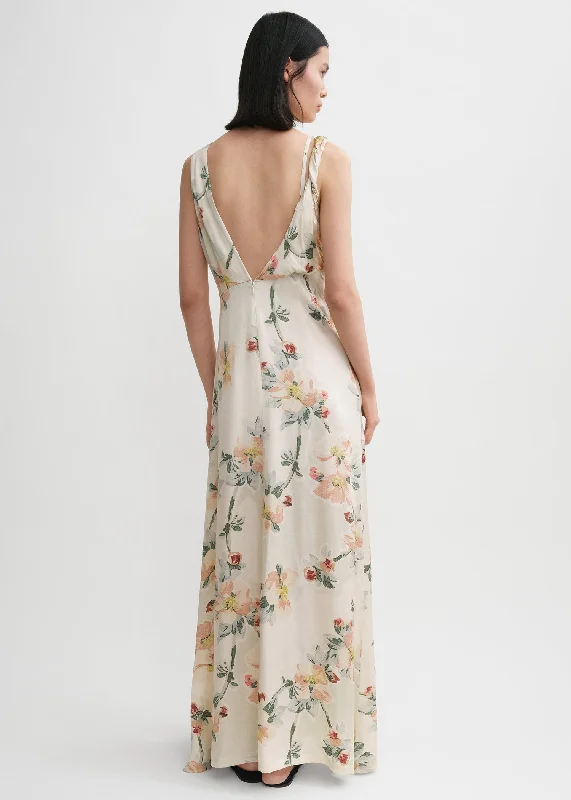 Twist drape dress washed floral