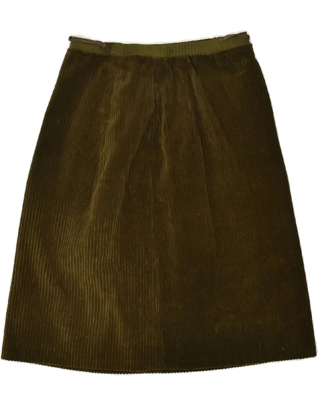 VINTAGE Womens Corduroy Skirt W26 Small Khaki