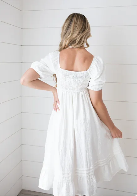 Bronte Ivory Midi Dress