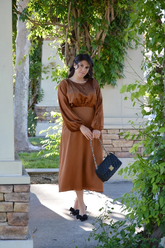 Chloe Copper Satin Dress