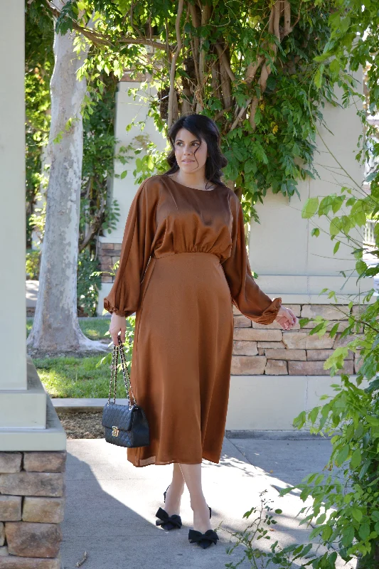 Chloe Copper Satin Dress