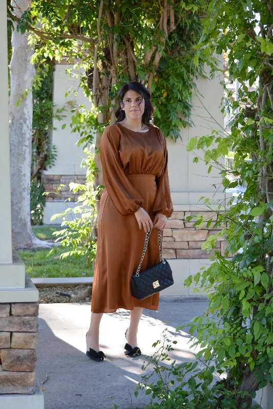 Chloe Copper Satin Dress