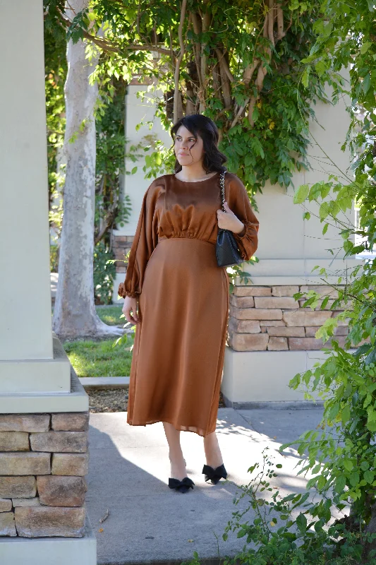 Chloe Copper Satin Dress