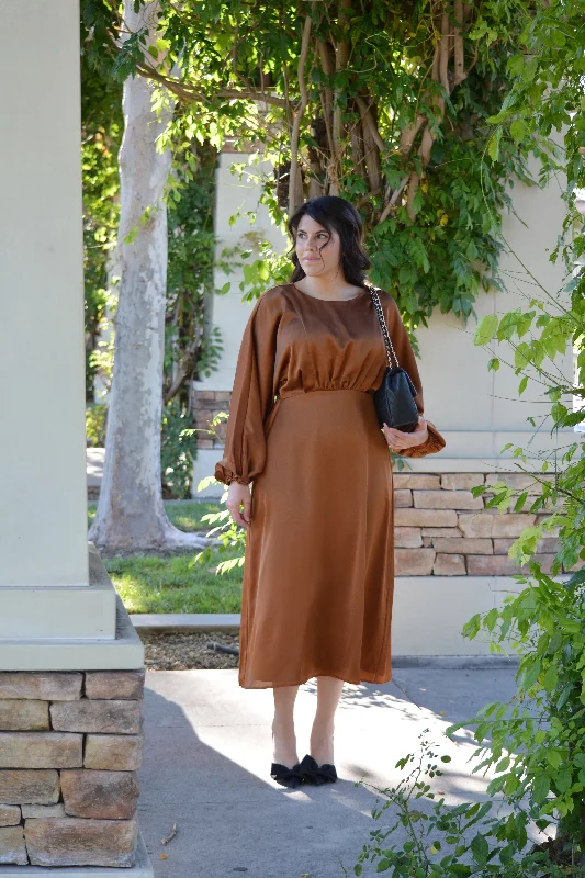 Chloe Copper Satin Dress