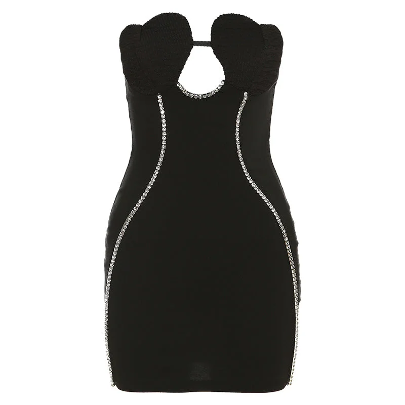 HOLLOW HEART TUBE TOP DRESS YV47405